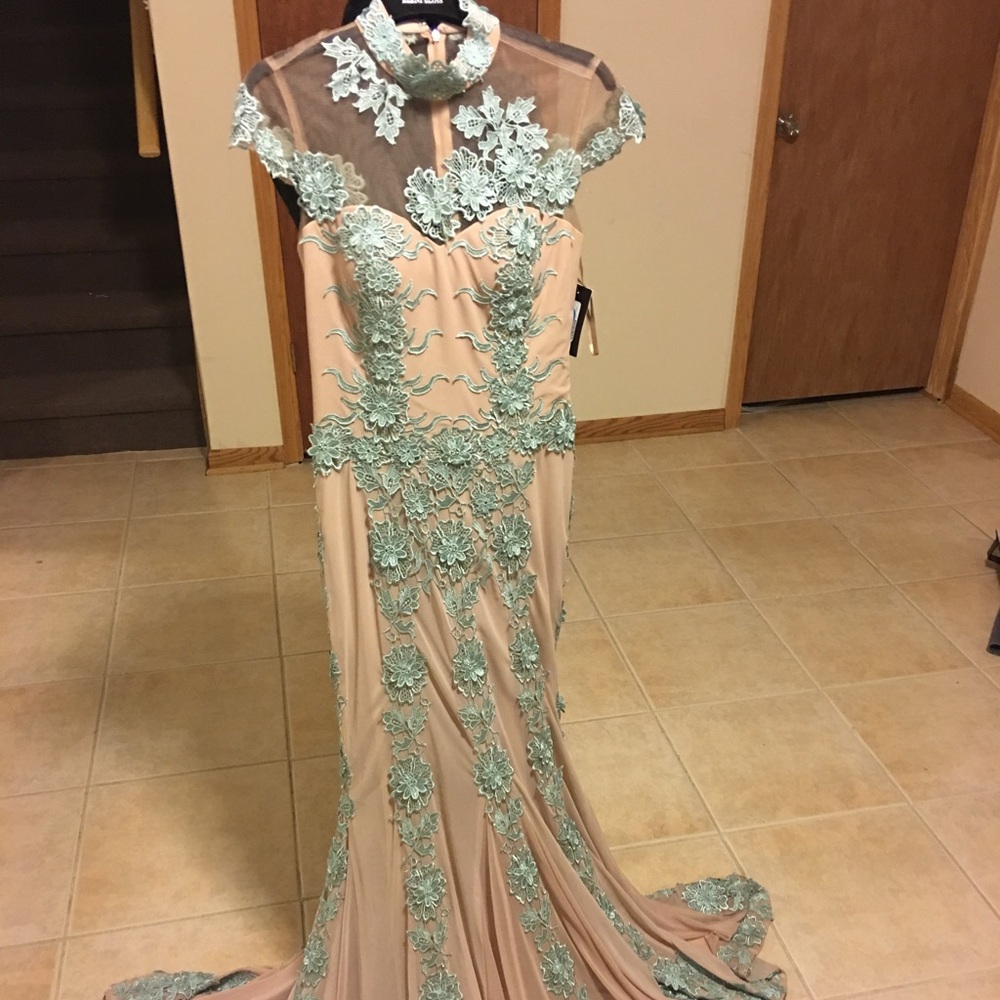 Turquoise And Nude Dress Size 8